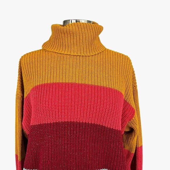 Farm Rio x Anthropologie The Boldly Stripe Knit Turtleneck Sweater Size XS Multi - Picture 2 of 10